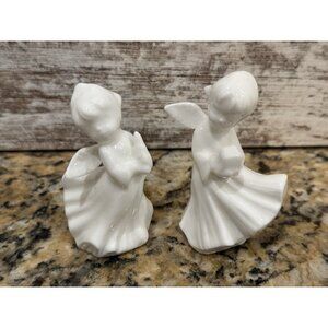 Vtg 1980 George Good Figurines Christmas Angels Porcelain Lot Of 2